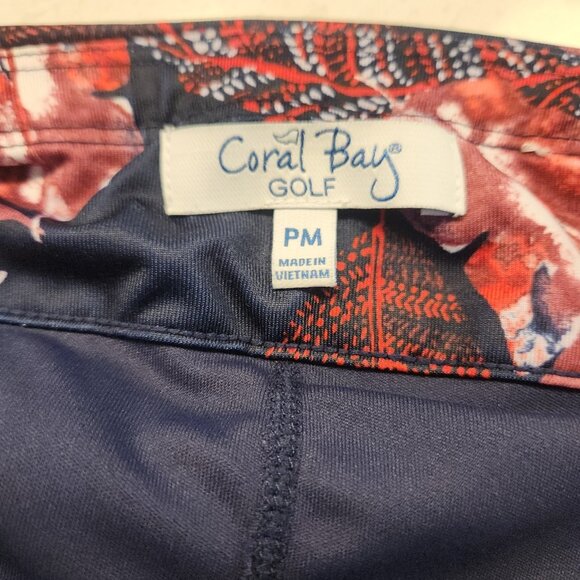 Coral Bay Golf Skort Floral Print Navy Blue Golf Tennis Lined Stretch Size PM - Picture 8 of 12
